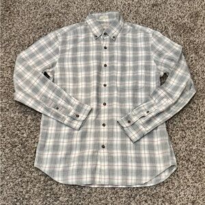 J.Crew Men’s Brushed Twill Slim Fit Flannel Shirt | Gray Plaid | Size Medium.